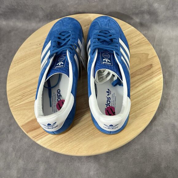 Adidas Originals Gazelle Mens 11 Indoor Blue Bird Gum Casual Shoes Sneakers